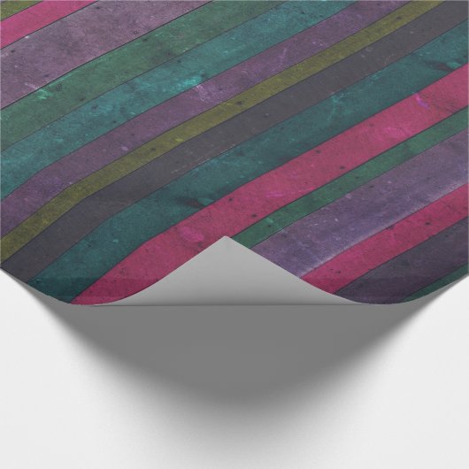 Kleurrijk Rustisch Hout Kijk Roze Blauwgroen Paars Cadeaupapier (Hoek)