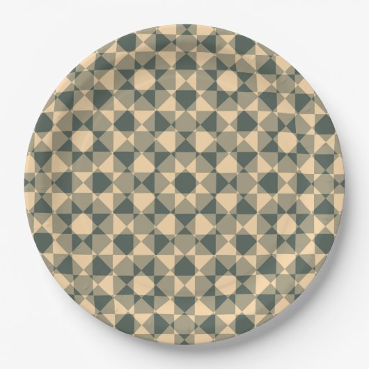 Kleurrijk Rut Diamant Schotse Ruit Patroon Papieren Bordje (Voorkant)