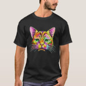Kleurrijk Sad Kat T-shirt (Voorkant)