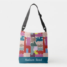 Kleurrijk Safari Dieren Patroon Kids & Baby Aangep Crossbody Tas