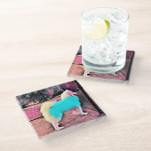 Kleurrijk Samojeed glas onderzetter (Schuin)