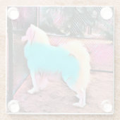 Kleurrijk Samojeed glas onderzetter (Achterkant)