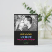 Kleurrijk "save the date" briefkaart (Staand voorkant)