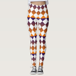 Kleurrijk schaakbord diamantpatroon leggings