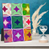 Kleurrijk schaakbord: een sterrenontwerp fotoplaat (Zijkant)