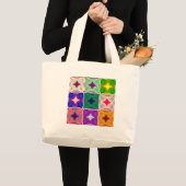 Kleurrijk schaakbord: een sterrenontwerp grote tote bag (Voorkant (product))