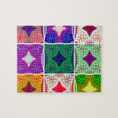 Kleurrijk schaakbord: een sterrenontwerp legpuzzel (Horizontaal)