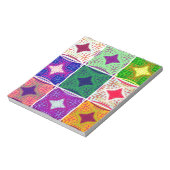 Kleurrijk schaakbord: een sterrenontwerp notitieblok (Linkerzijde)