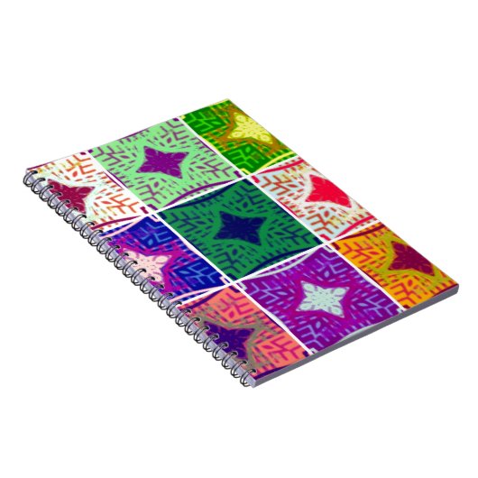 Kleurrijk schaakbord: een sterrenontwerp notitieboek (Rechterzijde)