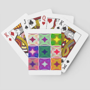 Kleurrijk Schaakbord: Een Sterrenpatroon Pokerkaarten