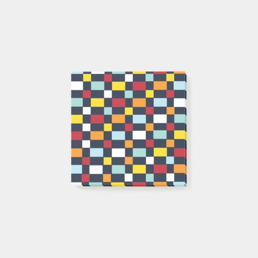 Kleurrijk Schaakbord Patroon Post-it® Notes (Voorkant)