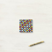 Kleurrijk Schaakbord Patroon Post-it® Notes (Op bureau)