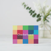 Kleurrijk Schaakbord Visitekaartje (Staand voorkant)