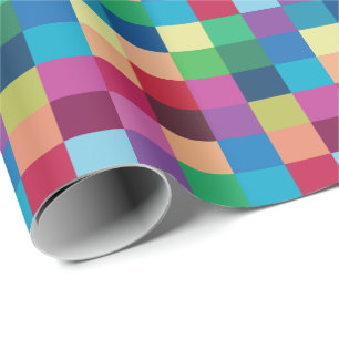Kleurrijk schaakbordpatroon cadeaupapier