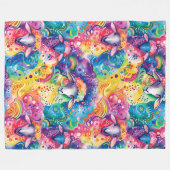 Kleurrijk schapenpatroon fleece deken (Voorkant (Horizontaal))