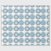 Kleurrijk Schattig Blauw Donuts Verjaardagsfeest Cadeaupapier (Vlak)