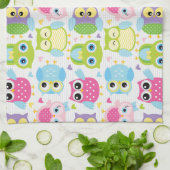 Kleurrijk schattig eigenaardewerk theedoek (Gevouwen)