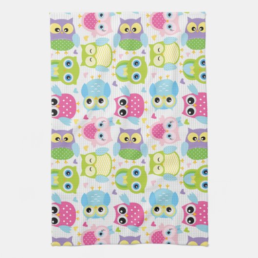 Kleurrijk schattig eigenaardewerk theedoek (Verticaal)