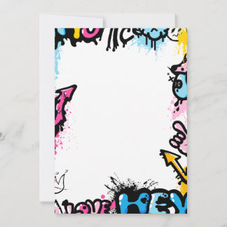 Kleurrijk schattig graffiti lijst, poster of poste bedankkaart