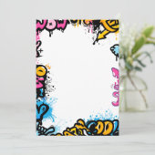 Kleurrijk schattig graffiti lijst, poster of poste feestdagenkaart (Staand voorkant)