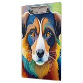 Kleurrijk schattig hondenportret close-up klembord (Links)