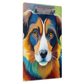 Kleurrijk schattig hondenportret close-up klembord (Rechts)