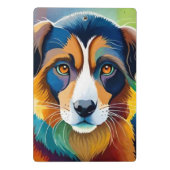 Kleurrijk schattig hondenportret close-up mini klembord (Achterkant)