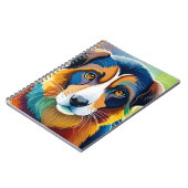 Kleurrijk schattig hondenportret close-up notitieboek (Linkerzijde)