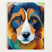 Kleurrijk schattig hondenportret close-up planner (Voorkant)