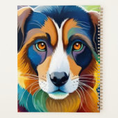 Kleurrijk schattig hondenportret close-up planner (Achterkant)