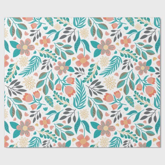 Kleurrijk schattig kist bloesem, weefselpapier cadeaupapier (Vlak)