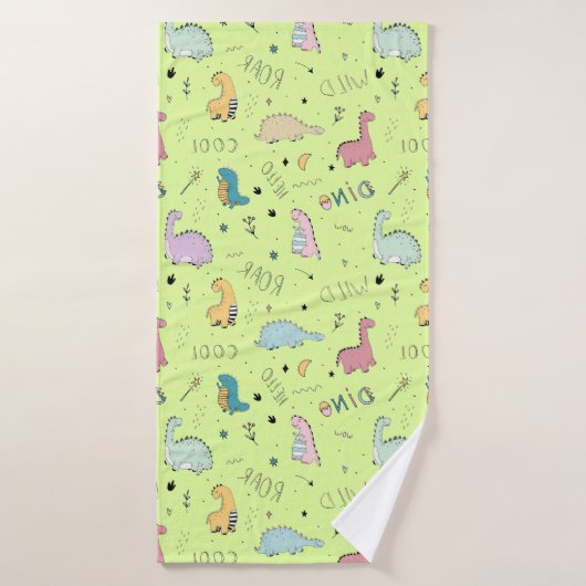 Kleurrijk, schattig patroon van de cartoon van din badhanddoek (Badhanddoek)