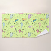 Kleurrijk, schattig patroon van de cartoon van din badhanddoek (Badhanddoek)