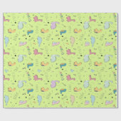 Kleurrijk, schattig patroon van de cartoon van din cadeaupapier (Vlak)