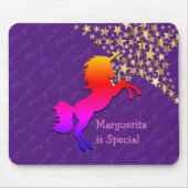 Kleurrijk, schattig UNICORN Aangepast PAARS Muismat (Voorkant)