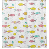 Kleurrijk Schattig Vis Patroon Douchegordijn (Voorkant)