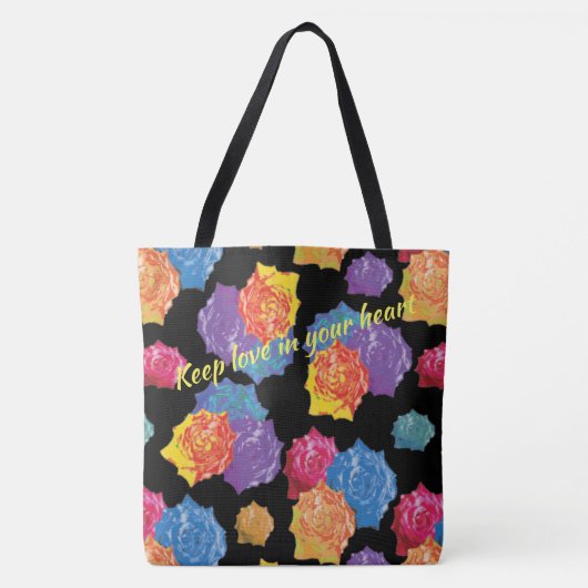Kleurrijk Schattige bloemig Roos Tote Bag (Voorkant)