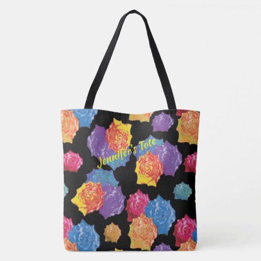 Kleurrijk Schattige bloemig Roos Tote Bag (Achterkant)