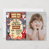 Kleurrijk Schattige Carnaval Circus Foto Verjaarda Kaart (Voorkant)