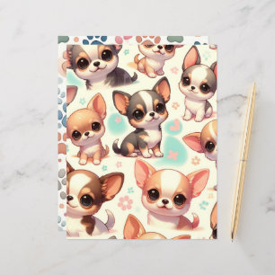 Kleurrijk Schattige Chihuahua Dog Scrapbook Papier