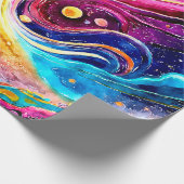 KLEURRIJK SCHATTIGE GALAXY PLANET ONTWERP CADEAUPAPIER (Hoek)