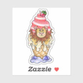 Kleurrijk Schattige Lion Ice Cream Dessert | Sticker (Vel)