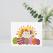 Kleurrijk Schattige Pasen Feestdagenkaart (Staand voorkant)