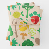 Kleurrijk Schattige plantaardig patroon Inpakpapier Vel (In situ)