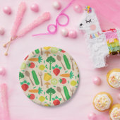 Kleurrijk Schattige plantaardig patroon Papieren Bordje (Feest)