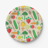 Kleurrijk Schattige plantaardig patroon Papieren Bordje (Voorkant)