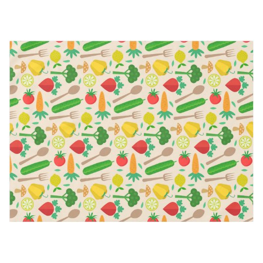 Kleurrijk Schattige plantaardig patroon Tafelkleed (Voorkant (Horizontaal))