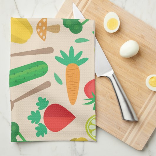 Kleurrijk Schattige plantaardig patroon Theedoek (Quarter Fold)