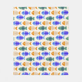 Kleurrijk Schattige visbeenpatroon Fleece Deken (Voorkant)