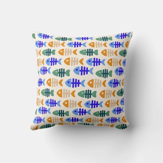 Kleurrijk Schattige visbeenpatroon Kussen (Achterkant)